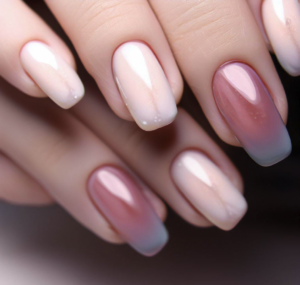 Pink to White Ombre Nails
