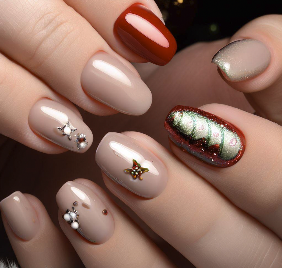 Simple Designs Christmas Nails