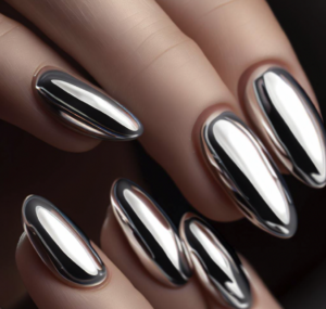 Simple Designs for Chrome Nails